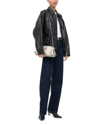 Maude Snake Embossed Leather Convertible Crossbody Clutch