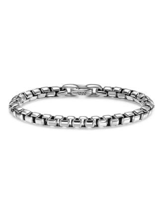Men's Box Chain Bracelet in Sterling Silver, 7.3mm
