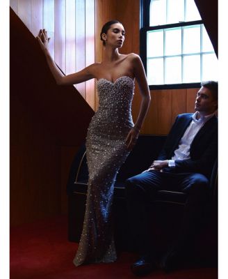  Noelle Sequin Faux Pearl Embellished Maxi Dress