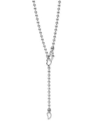 Sterling Silver Signature Caviar Diamond Interlocking Pendant Necklace, 18"