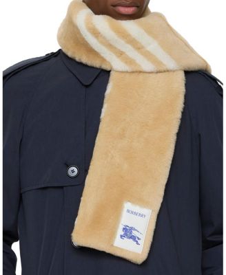  Narrow Check Shearling Scarf