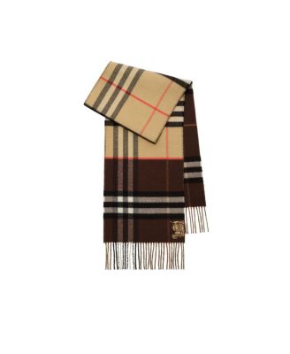  Contrast Check Cashmere Scarf