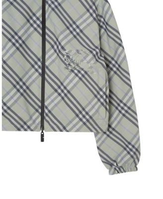 Cropped Reversible Check Jacket