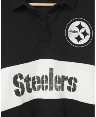 Women's NFL Pittsburgh Steelers Rugby Long Sleeve Sweater