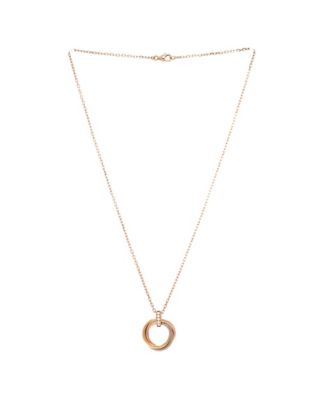 Trinity Pendant Necklace 18K Tricolor Gold and Diamonds, 16.25"