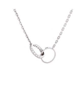 Love Interlocking Necklace 18K White Gold and Diamonds, 16.25"
