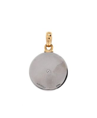 12 Months Horoscope Movable Round Pendant Charm 18K Gold and Stainless Steel with Diamond