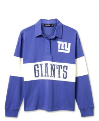  Women's NFL New York Giants Rugby Long Sleeve Sweater