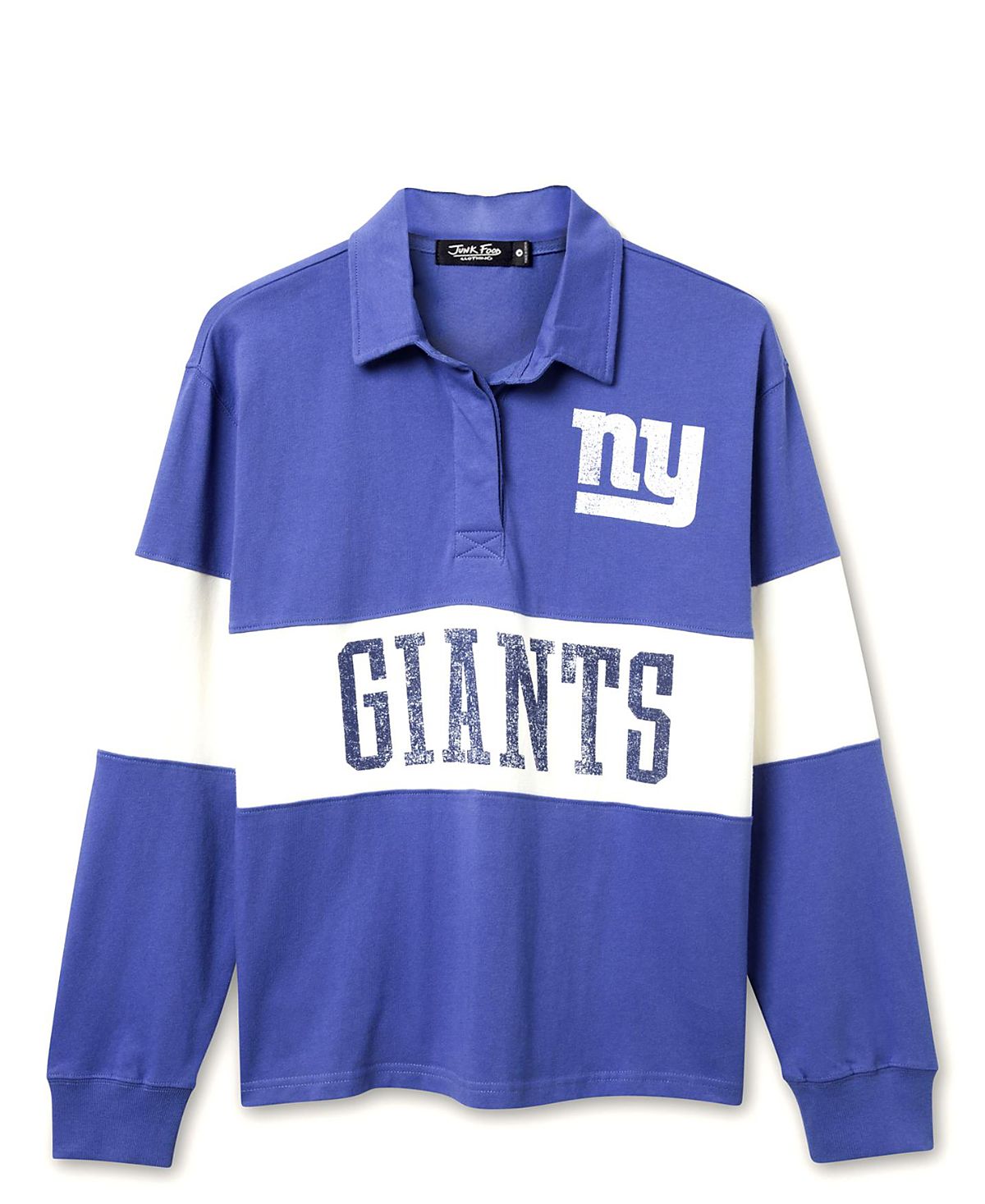 Junk Food Clothing Women's Nfl New York Giants Rugby Long Sleeve Sweater