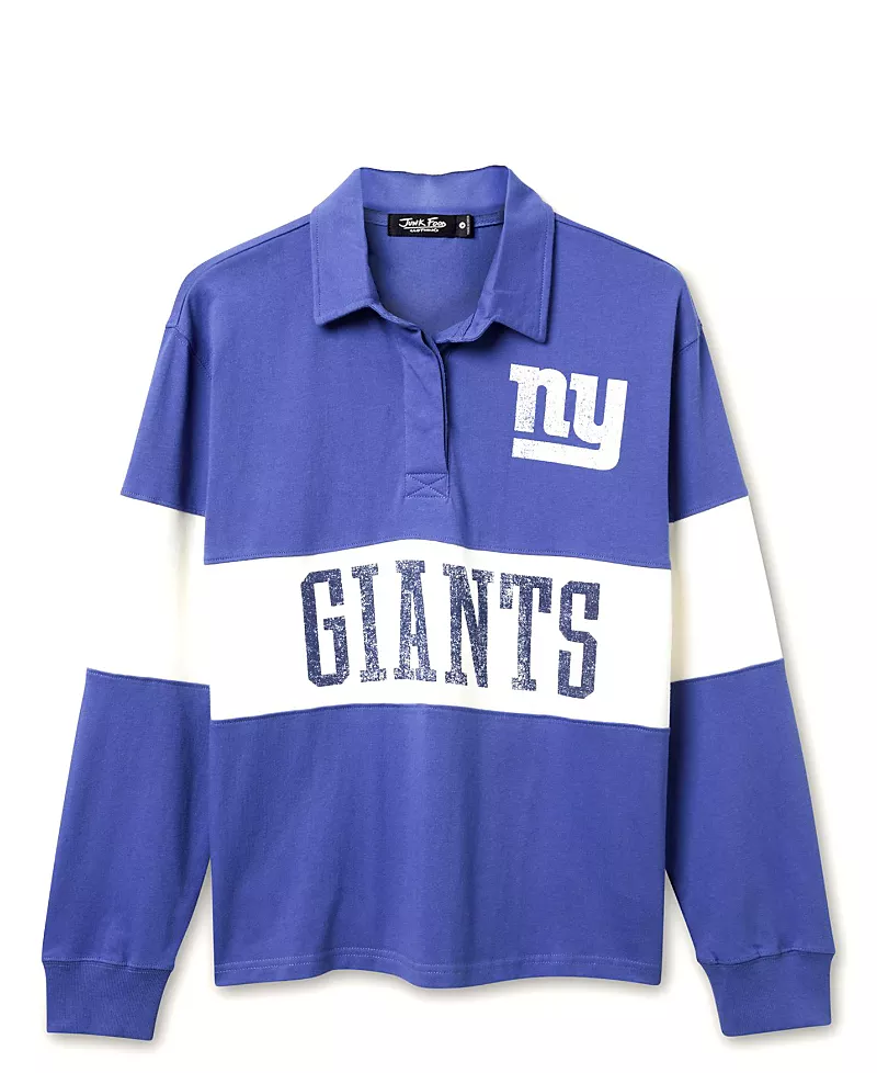 Junk Food Clothing Women's Nfl New York Giants Rugby Long Sleeve Sweater