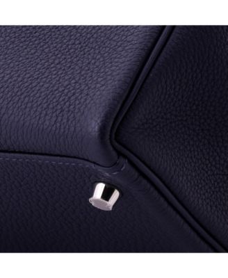 Kelly 28 Handbag Blue Togo with Palladium Hardware