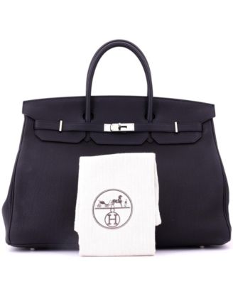 Birkin 40 Handbag Black Togo with Palladium Hardware