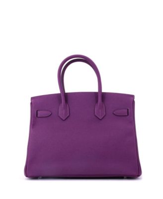 Birkin 30 Handbag Purple Epsom with Palladium Hardware