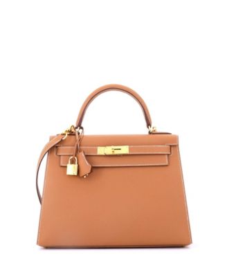 Kelly 28 Handbag Brown Epsom with Gold Hardware