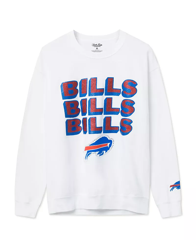 Junk Food Clothing Unisex Nfl Buffalo Bills Repeat Bling Flea Market Crew Fleece