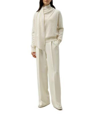  Draped Scarf Brushed Cashmere Sweater