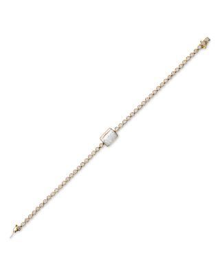 18K Yellow Gold Diamond Onda Cushion Tennis Bracelet