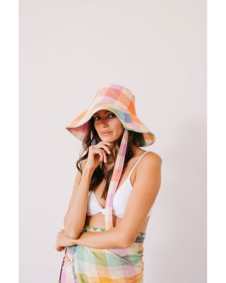 Beachy Rainbow Plaid Bucket Hat