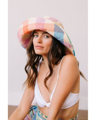 Beachy Rainbow Plaid Bucket Hat