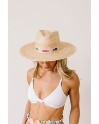 Colorful Fin Palm Straw Sun Hat
