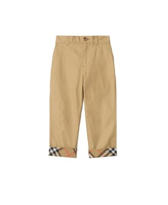 Boys' Check Turn-up Cotton Trousers  - Little Kid, Big Kid