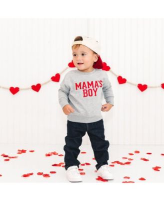 Boys' Mama's Boy Varsity Patch Valentine's Day Sweatshirt - Baby, Little Kid, Big Kid
