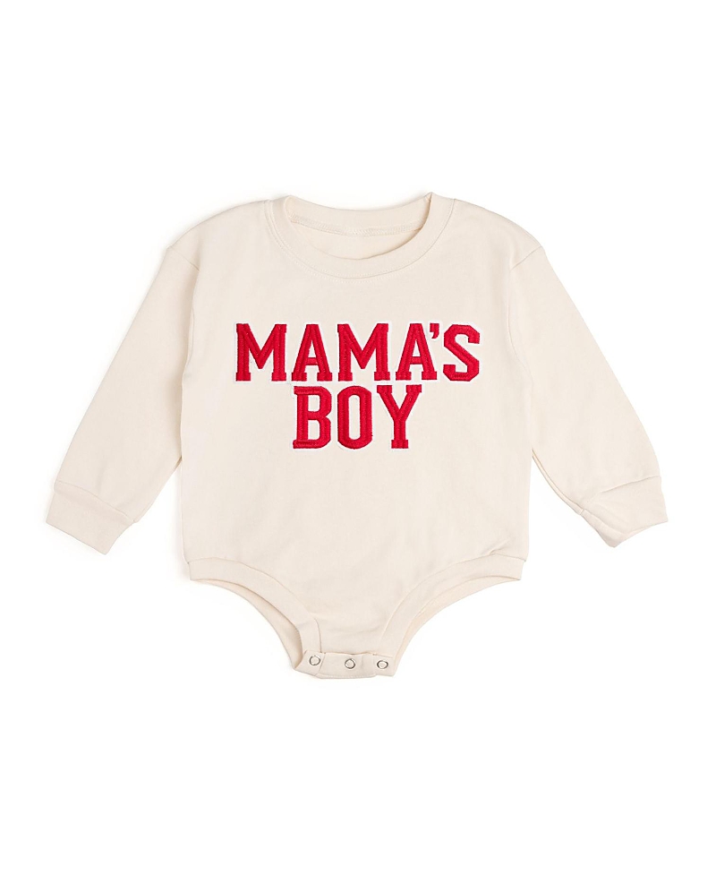 Sweet Wink Boys' Mama's Boy Varsity Patch Valentine's Day Long Sleeve Romper - Baby
