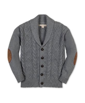 Boys' Organic Shawl Collar Cable Sweater Cardigan - Little Kid, Big Kid