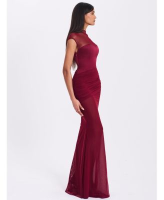  Fabienne Mesh Cap Sleeve Mermaid Gown