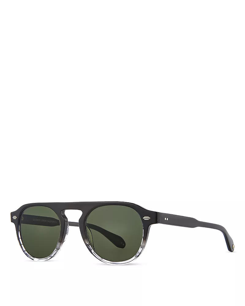 Garrett Leight Harding Navigator Round Sunglasses, 47mm