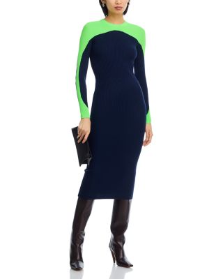 Color Blocked Ribbed Dress