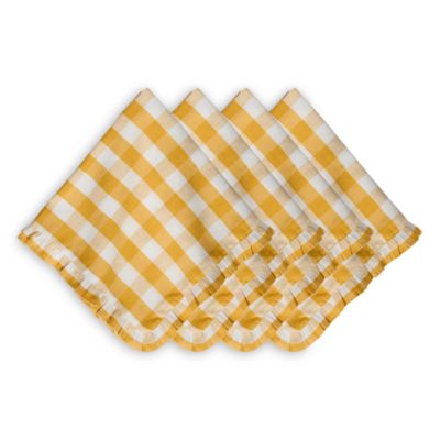 Gingham Ruffle Napkins, Set of 4