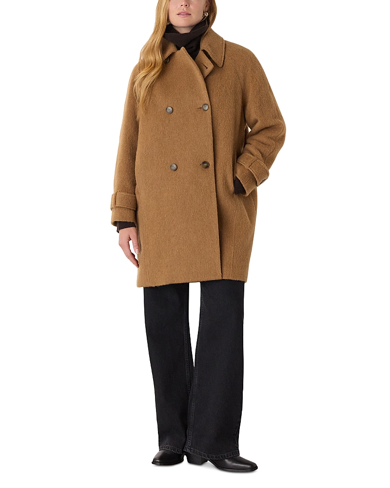 Whistles Short Button Detail Wool Coat