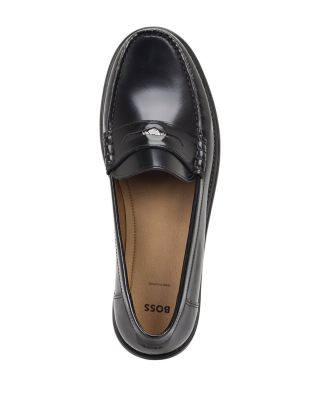 Men's Tevan Black Leather Loafers