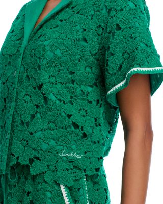 Glenn Lace Camp Shirt & Holly Lace Shorts Swim Cover-Up 