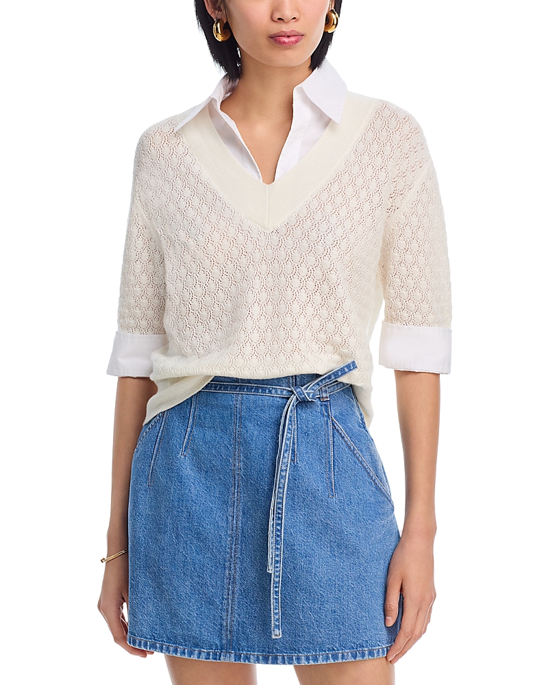 Tanya Taylor Esme Pointelle Knit Top