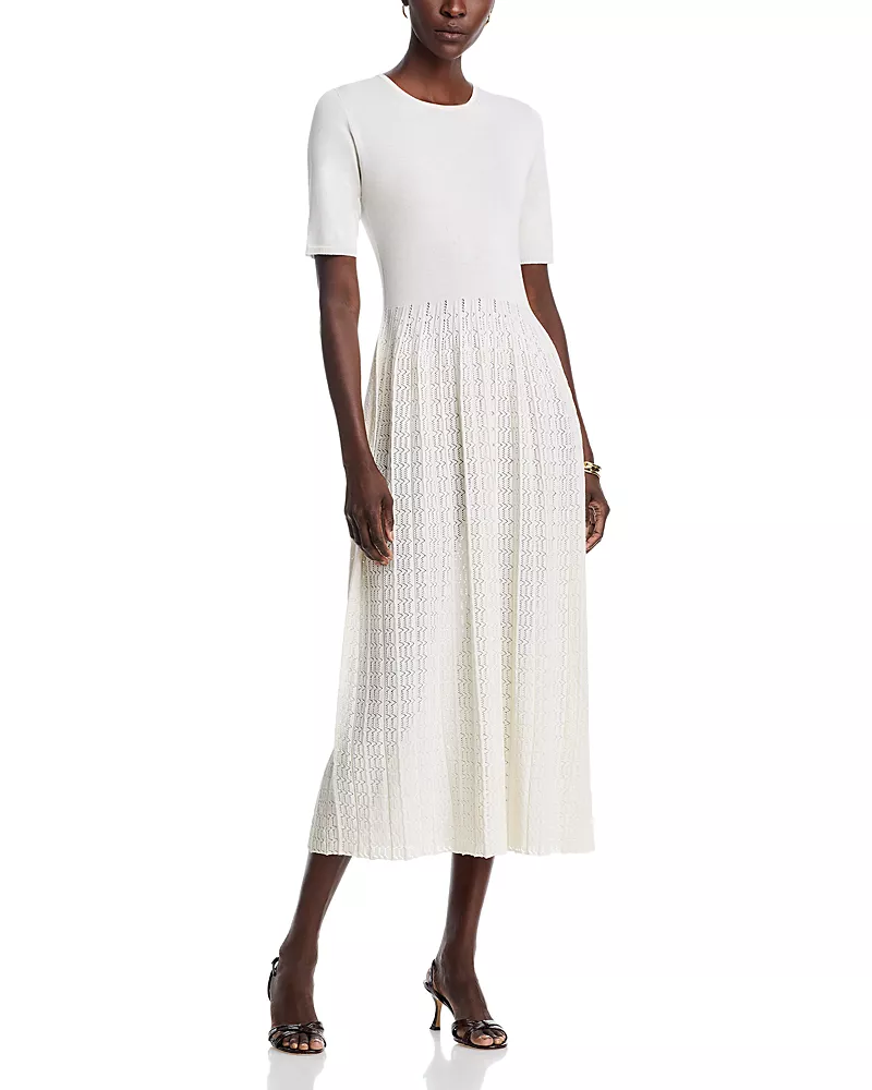 Fabiana Filippi Pointelle Skirt Midi Dress