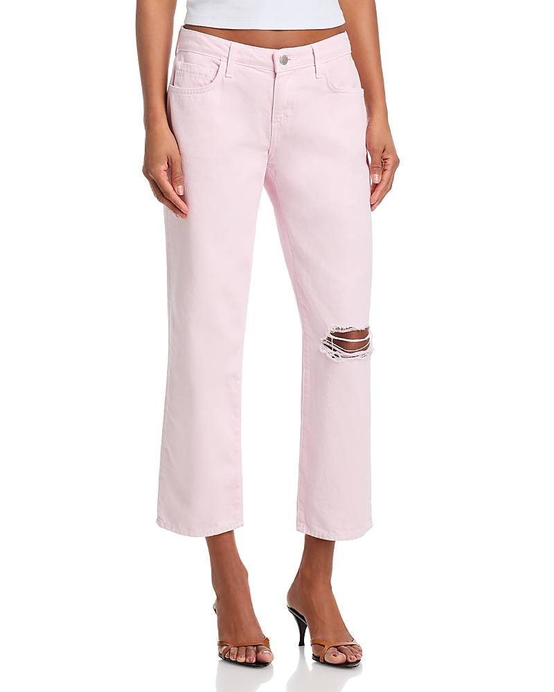 L'Agence Blaine Low Rise Crop Stovepipe Jeans in Icy Lilac