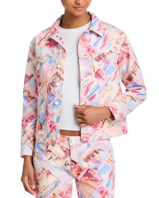 Joey Oversized Jacket & Blaine Low Rise Crop Stovepipe Jeans in Pink Postcard