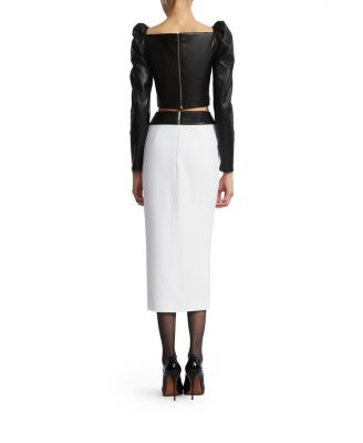Leather Crepe Skirt