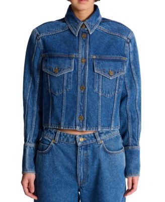 Cropped Faded Denim Jacket