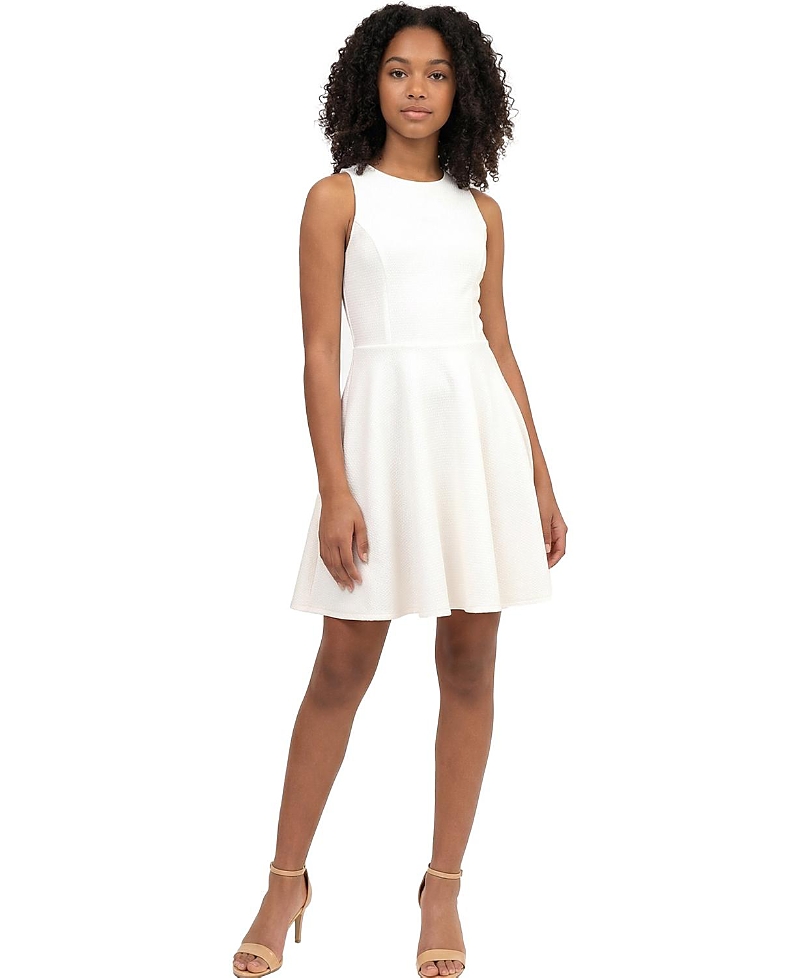 Un Deux Trois Girls' Textured Racerback Dress in Longer Length - Big Kid