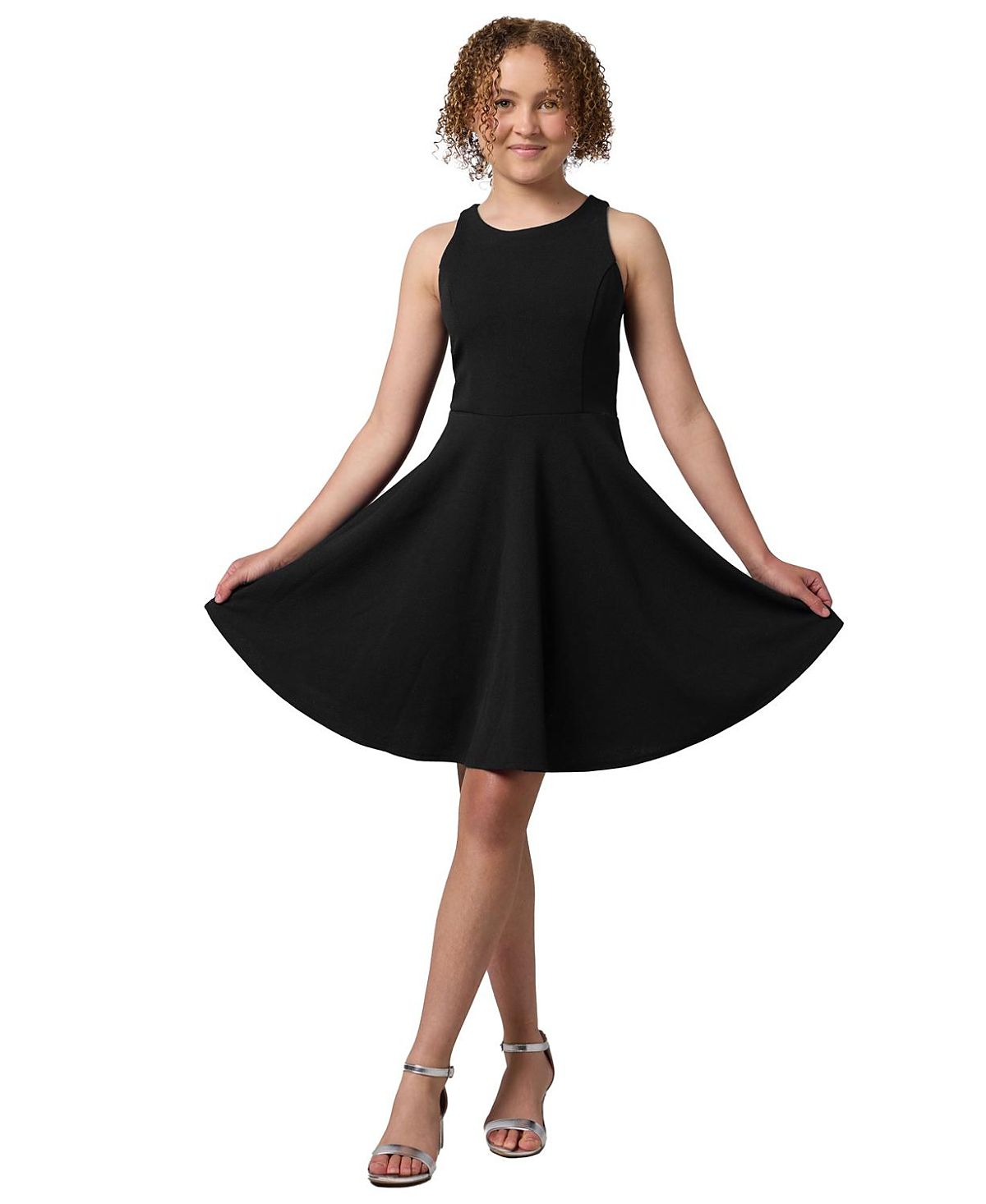Un Deux Trois Girls' Textured Racerback Dress