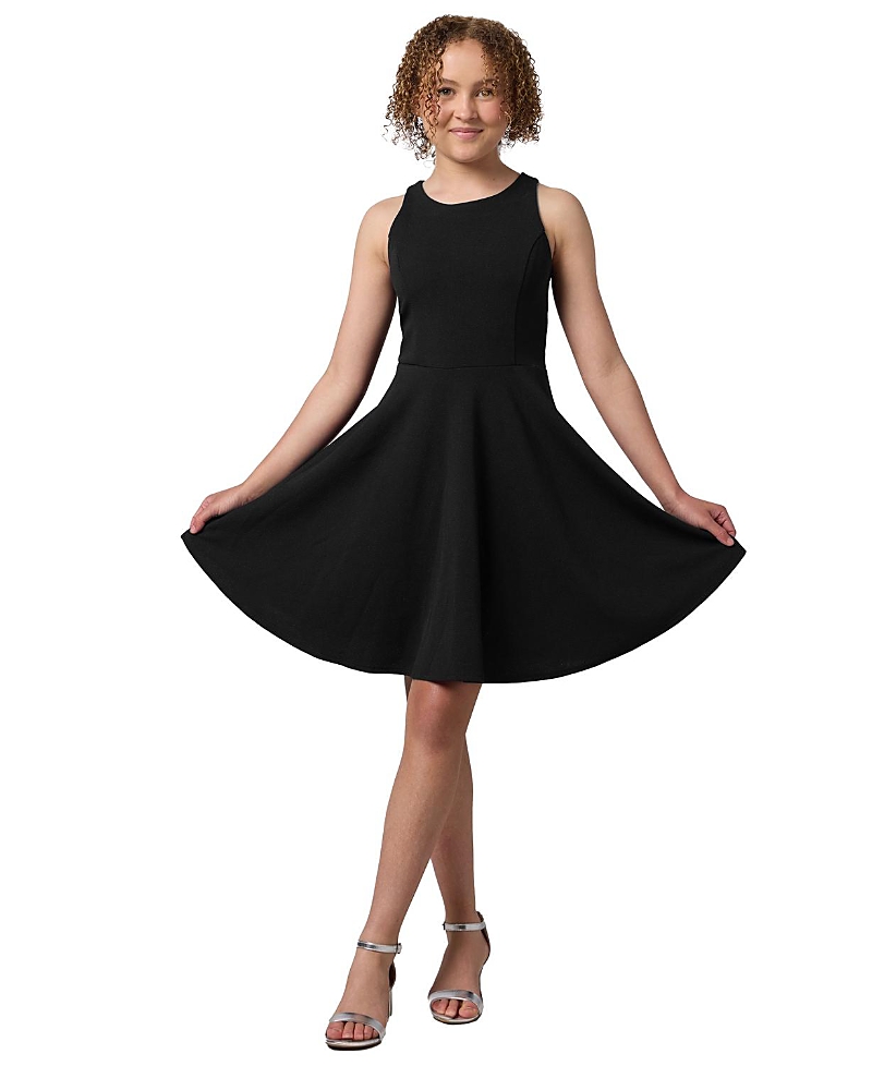 Un Deux Trois Girls' Textured Racerback Dress in Longer Length - Big Kid