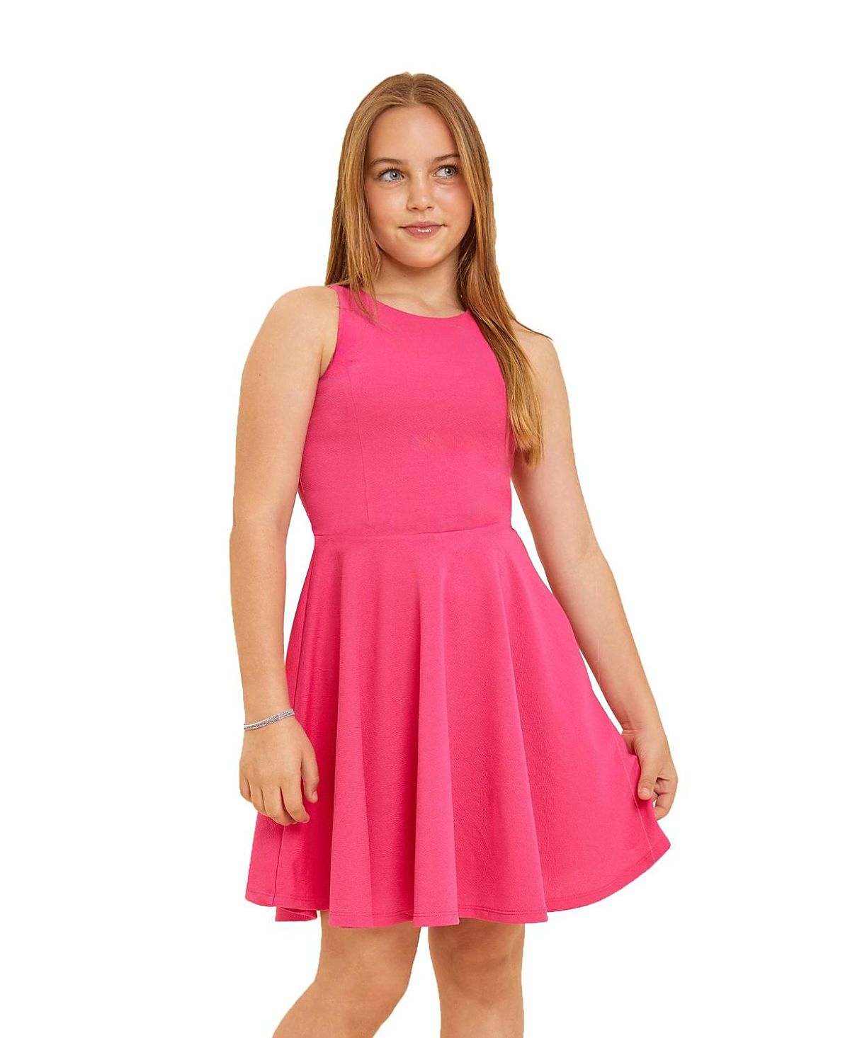Un Deux Trois Girls' Textured Racerback Dress