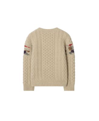 Girls' EKD Aran Knit Wool Cashmere Sweater - Little Kid, Big Kid