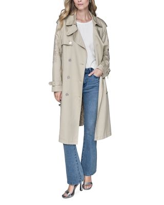 Floral Sleeve Trench Coat