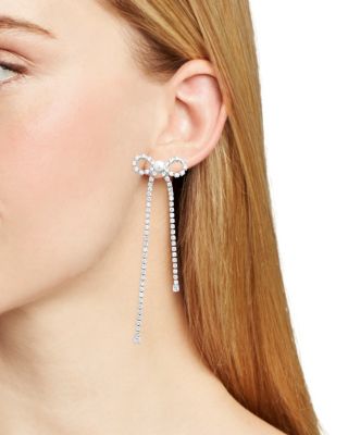 Crystal Bow Drop Earrings