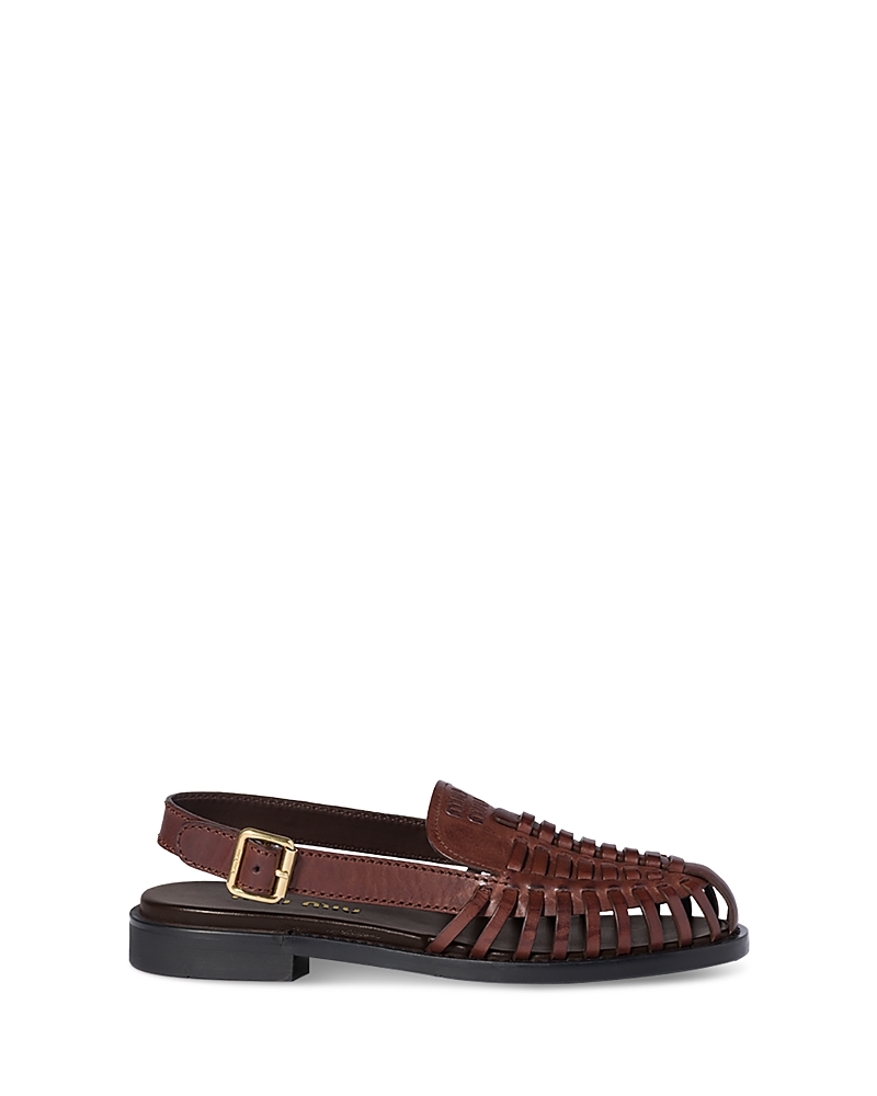 Miu Miu Women's Huarache Slingback Flats