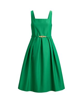 Belted Faille Cocktail Dress